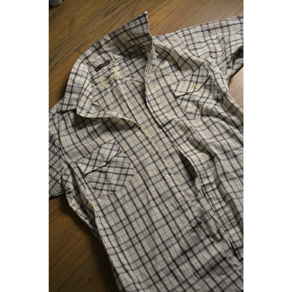 Vintage 80s Campus Rugged Country Plaid Shirt - Short Sleeve